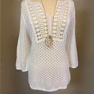 Chico's White Crochet Tunic